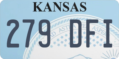 KS license plate 279DFI
