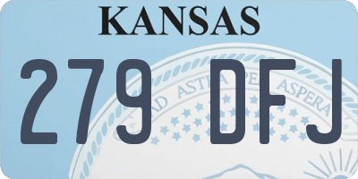 KS license plate 279DFJ