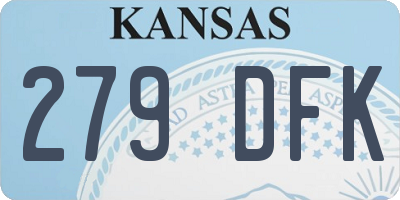 KS license plate 279DFK