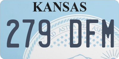 KS license plate 279DFM