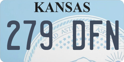 KS license plate 279DFN