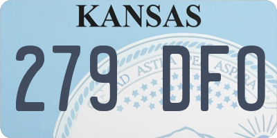 KS license plate 279DFO