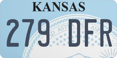 KS license plate 279DFR