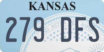 KS license plate 279DFS