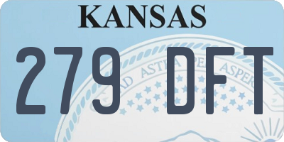 KS license plate 279DFT