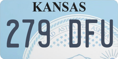 KS license plate 279DFU