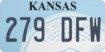 KS license plate 279DFW