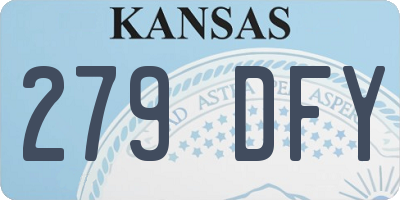 KS license plate 279DFY
