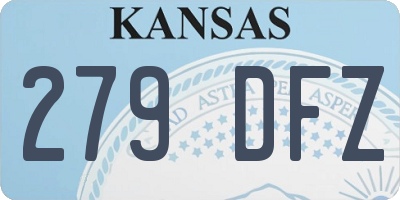 KS license plate 279DFZ