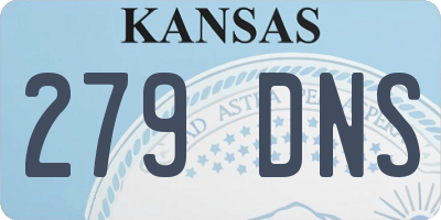 KS license plate 279DNS