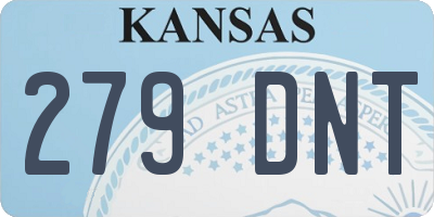 KS license plate 279DNT