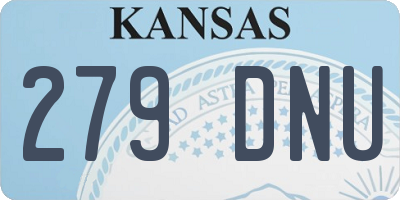 KS license plate 279DNU