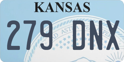 KS license plate 279DNX