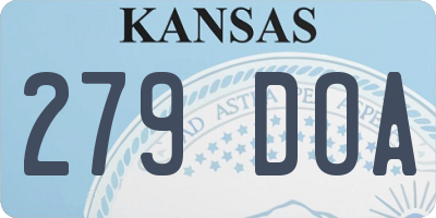 KS license plate 279DOA