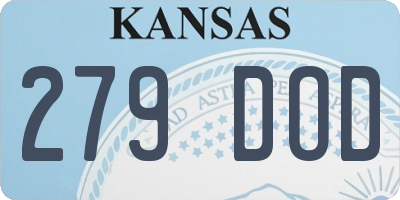 KS license plate 279DOD