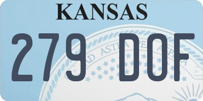 KS license plate 279DOF