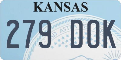 KS license plate 279DOK