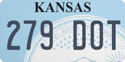 KS license plate 279DOT