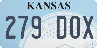 KS license plate 279DOX