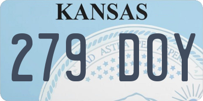 KS license plate 279DOY