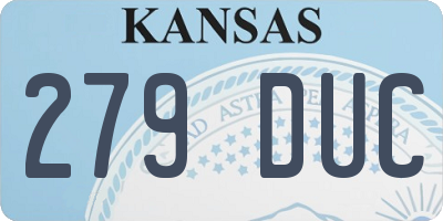KS license plate 279DUC