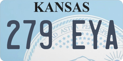 KS license plate 279EYA