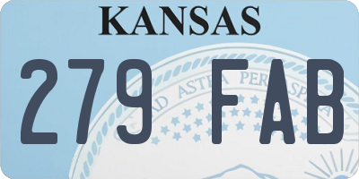 KS license plate 279FAB