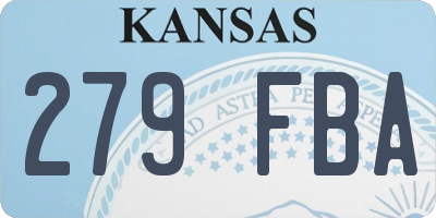 KS license plate 279FBA