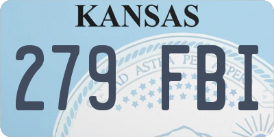 KS license plate 279FBI