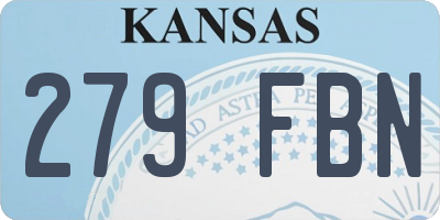 KS license plate 279FBN
