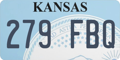 KS license plate 279FBQ