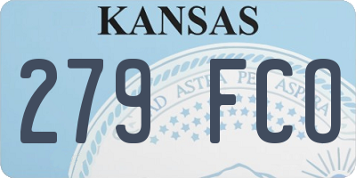 KS license plate 279FCO