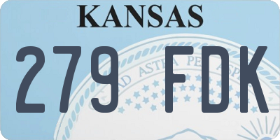 KS license plate 279FDK