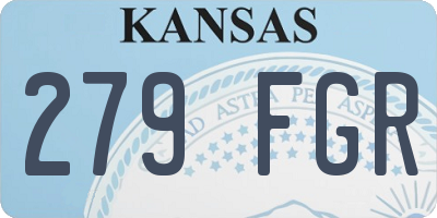 KS license plate 279FGR