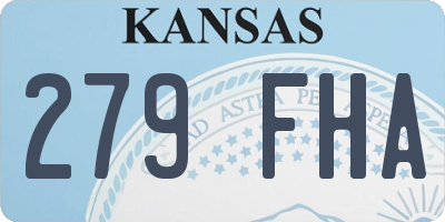 KS license plate 279FHA