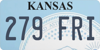KS license plate 279FRI