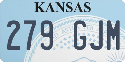 KS license plate 279GJM