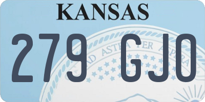 KS license plate 279GJO