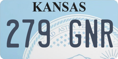 KS license plate 279GNR
