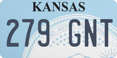 KS license plate 279GNT