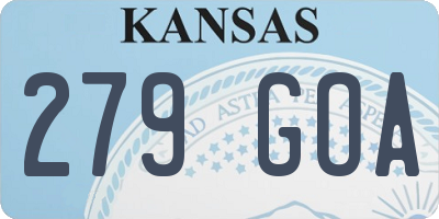 KS license plate 279GOA