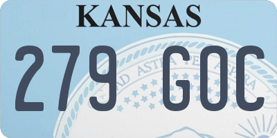 KS license plate 279GOC