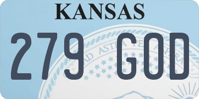 KS license plate 279GOD