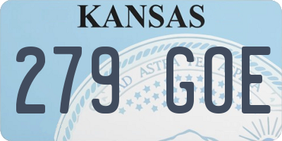 KS license plate 279GOE