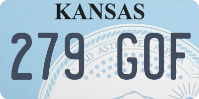 KS license plate 279GOF