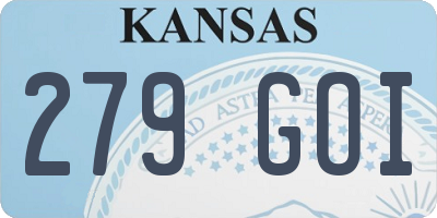 KS license plate 279GOI
