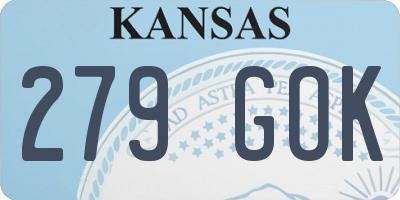 KS license plate 279GOK
