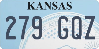 KS license plate 279GQZ