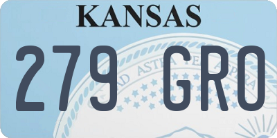 KS license plate 279GRO