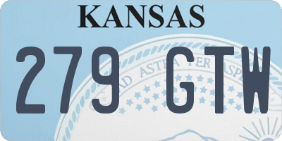 KS license plate 279GTW